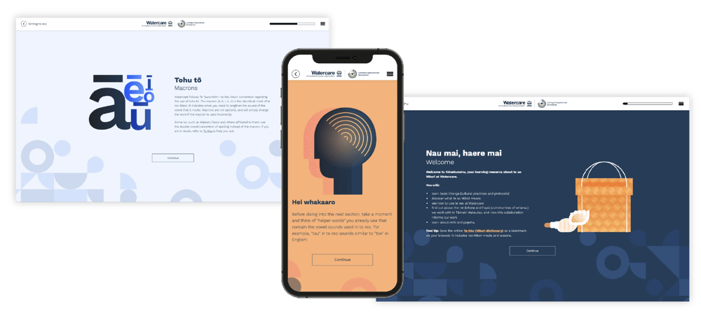 Te reo programme on mobile and desktop