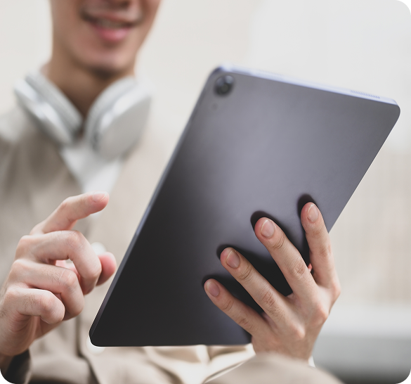 Person using a tablet