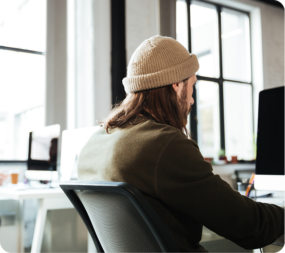 Designer working at a computer